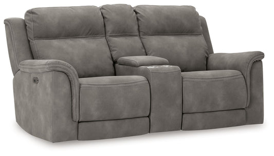 Next-Gen Durapella - Pwr Rec Loveseat/Con/Adj Hdrst - Microfiber - Slate