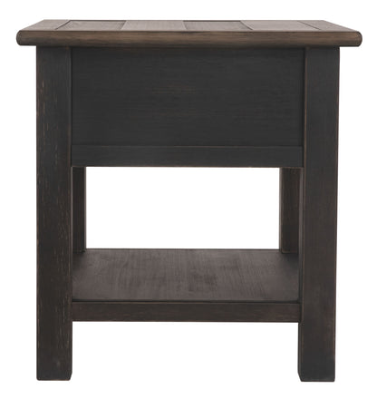 Tyler Creek - Rectangular End Table - Grayish Brown / Black