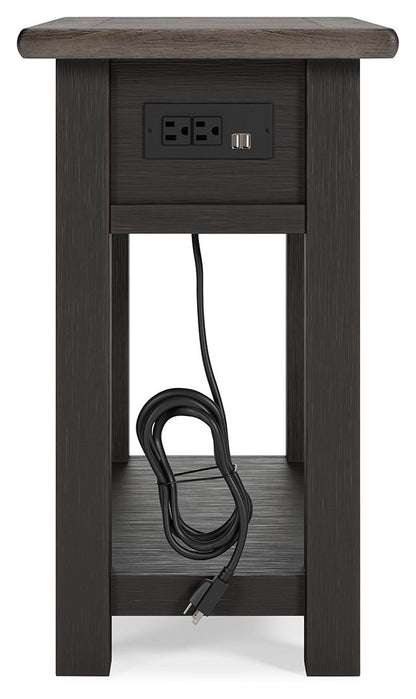 Tyler Creek - Chair Side End Table - Black / Gray