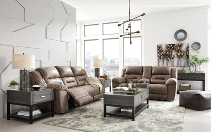 Stoneland - Reclining Sofa - Faux Leather - Fossil