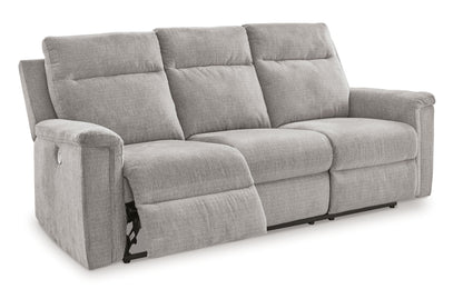 Barnsana - Power Reclining Sofa - Fabric - Ash