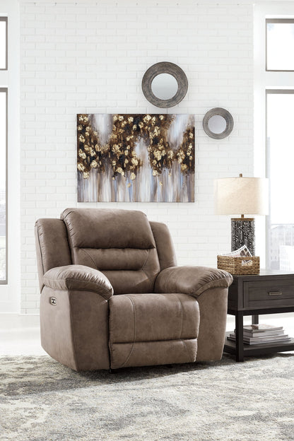Stoneland - Power Rocker Recliner - Faux Leather - Fossil