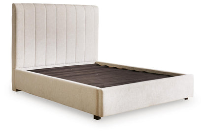 Shoralli - Queen Upholstered Storage Bed - Beige