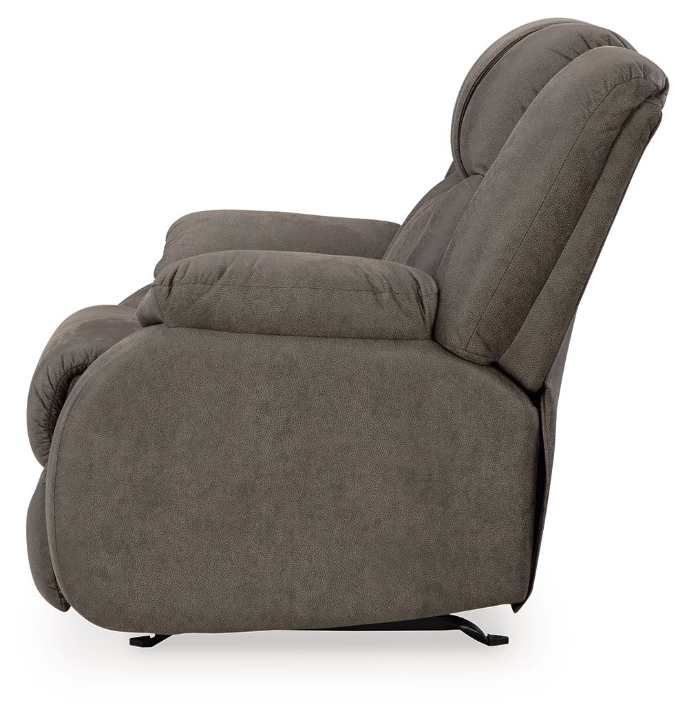 First Base - Rocker Recliner - Faux Leather - Gunmetal