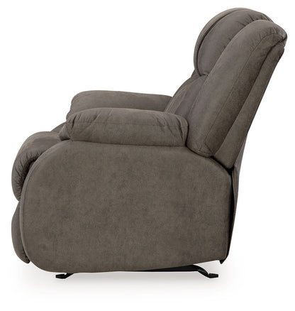 First Base - Rocker Recliner - Faux Leather - Gunmetal