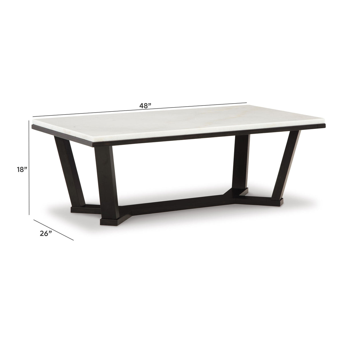 Fostead - Rectangular Cocktail Table - White / Espresso