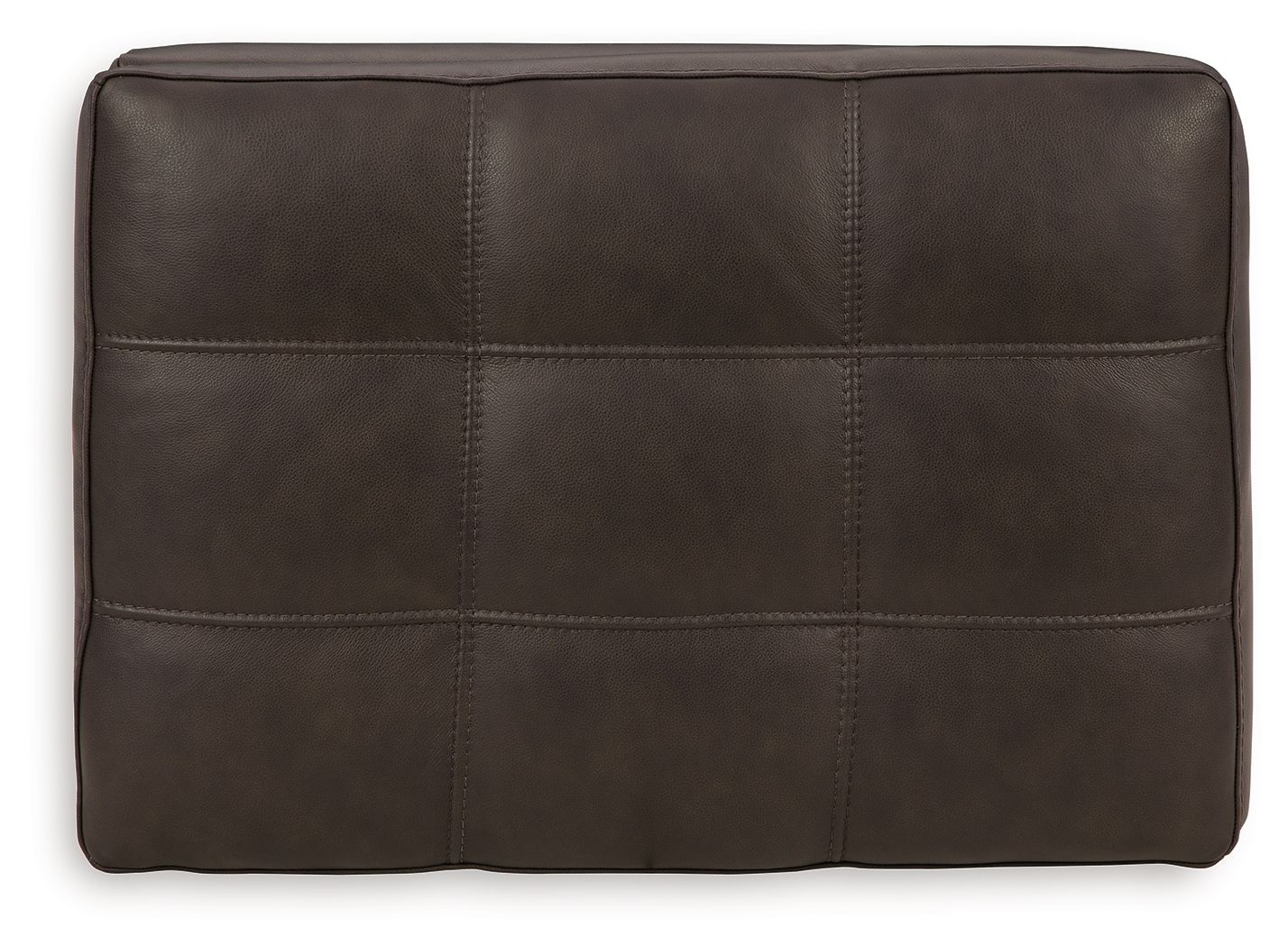Luigi - Ottoman - Leather Match - Thunder