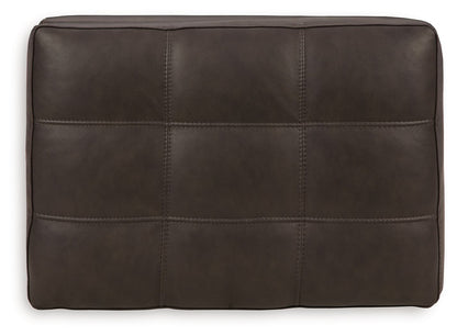 Luigi - Ottoman - Leather Match - Thunder
