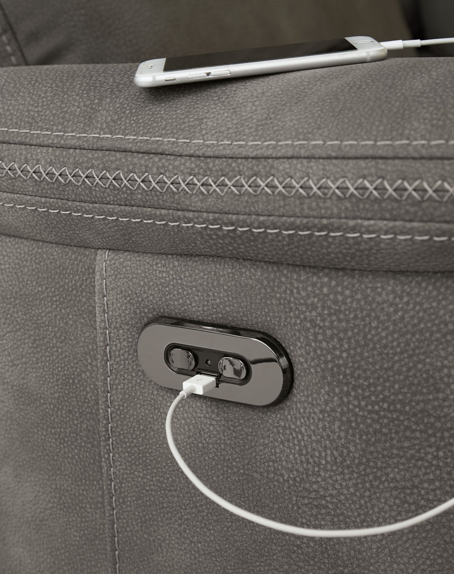 Next-Gen Durapella - Pwr Rec Loveseat/Con/Adj Hdrst - Microfiber - Slate