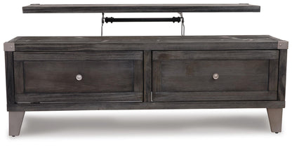 Todoe - Lift Top Cocktail Table - Dark Gray