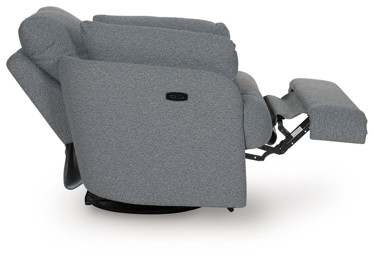 Alainmont Next-Gen Nuvella - Swivel Power Recliner - Salt And Pepper