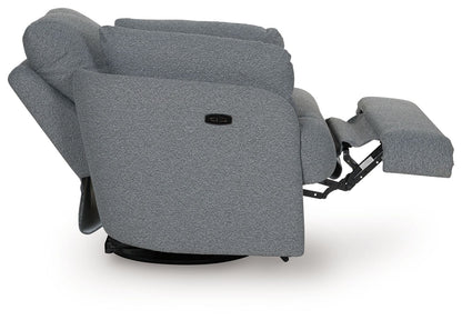 Alainmont Next-Gen Nuvella - Swivel Power Recliner - Salt And Pepper
