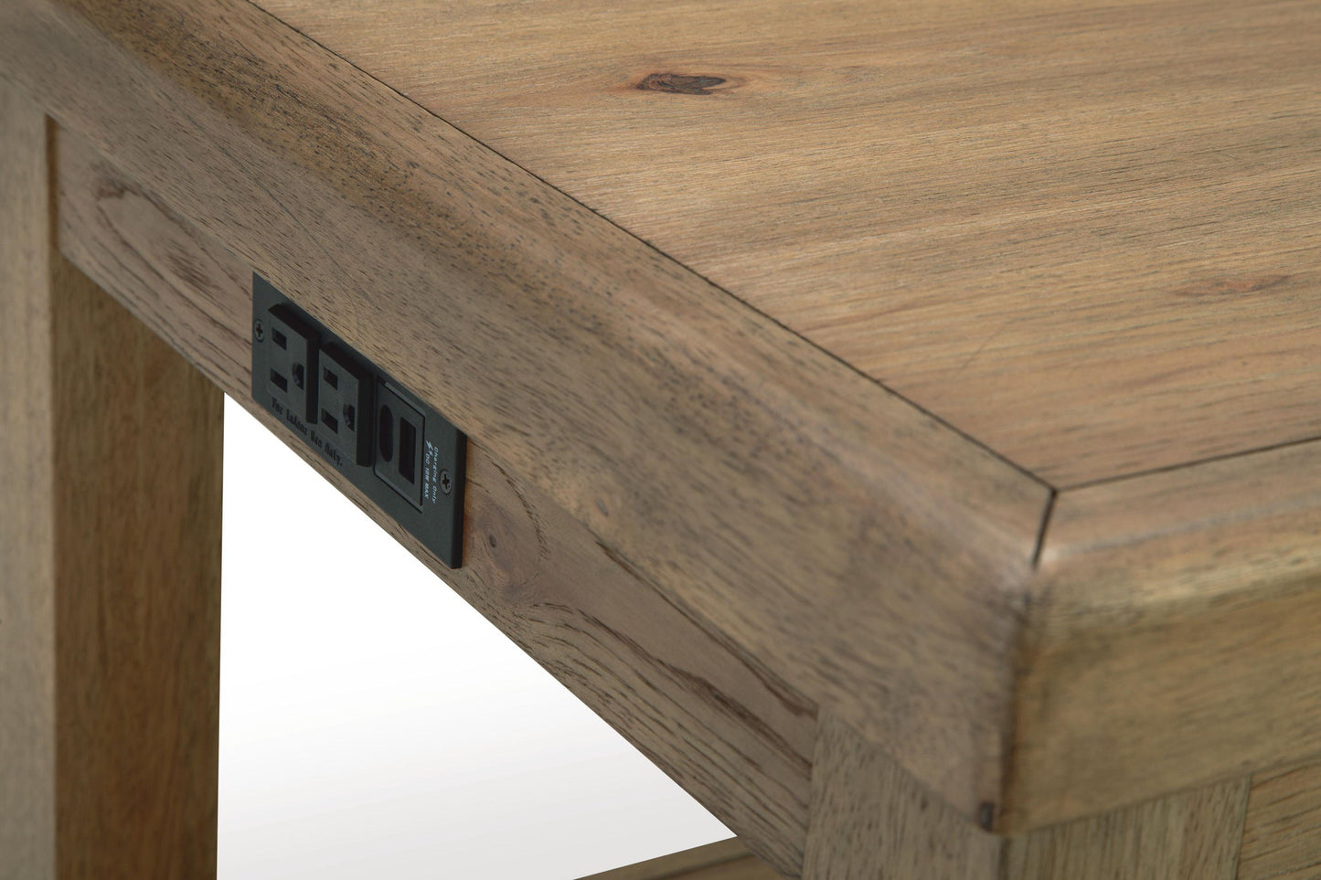 Ridgester - Rectangular End Table - Light Brown