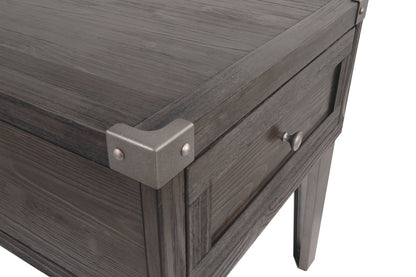 Todoe - Rectangular End Table - Dark Gray