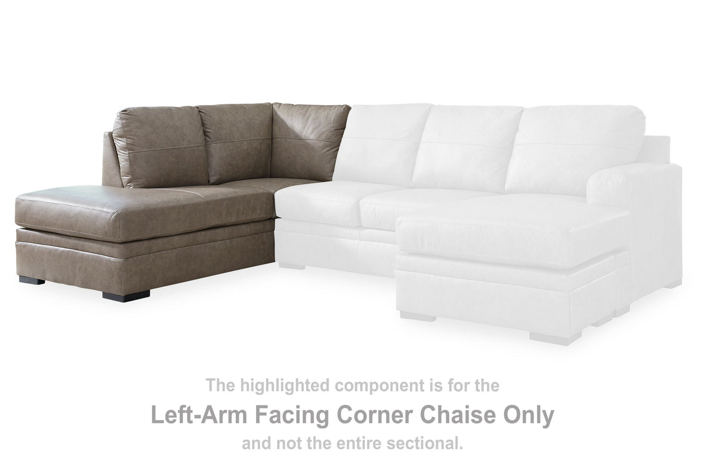 Amuleto - Laf Corner Chaise - Leather Match - Desert