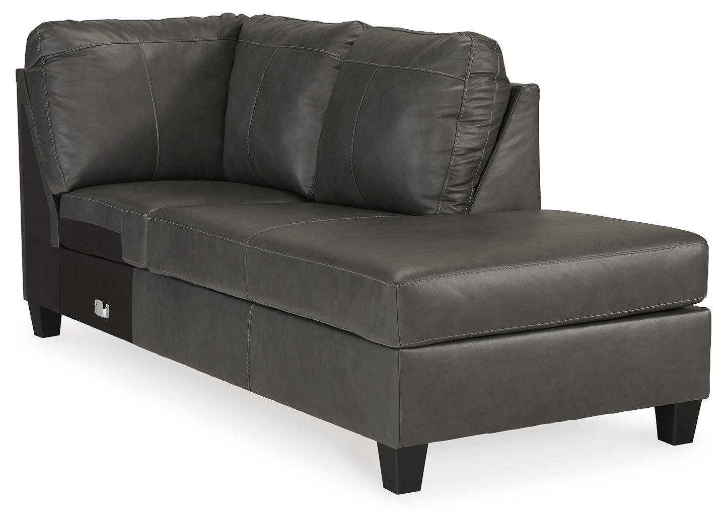 Valderno - Raf Corner Chaise - Leather Match - Fog