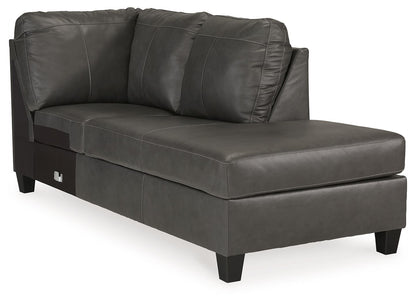 Valderno - Raf Corner Chaise - Leather Match - Fog