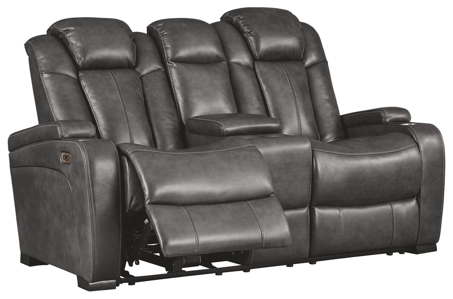 Turbulance - Pwr Rec Loveseat with Adjustable Headrest - Quarry