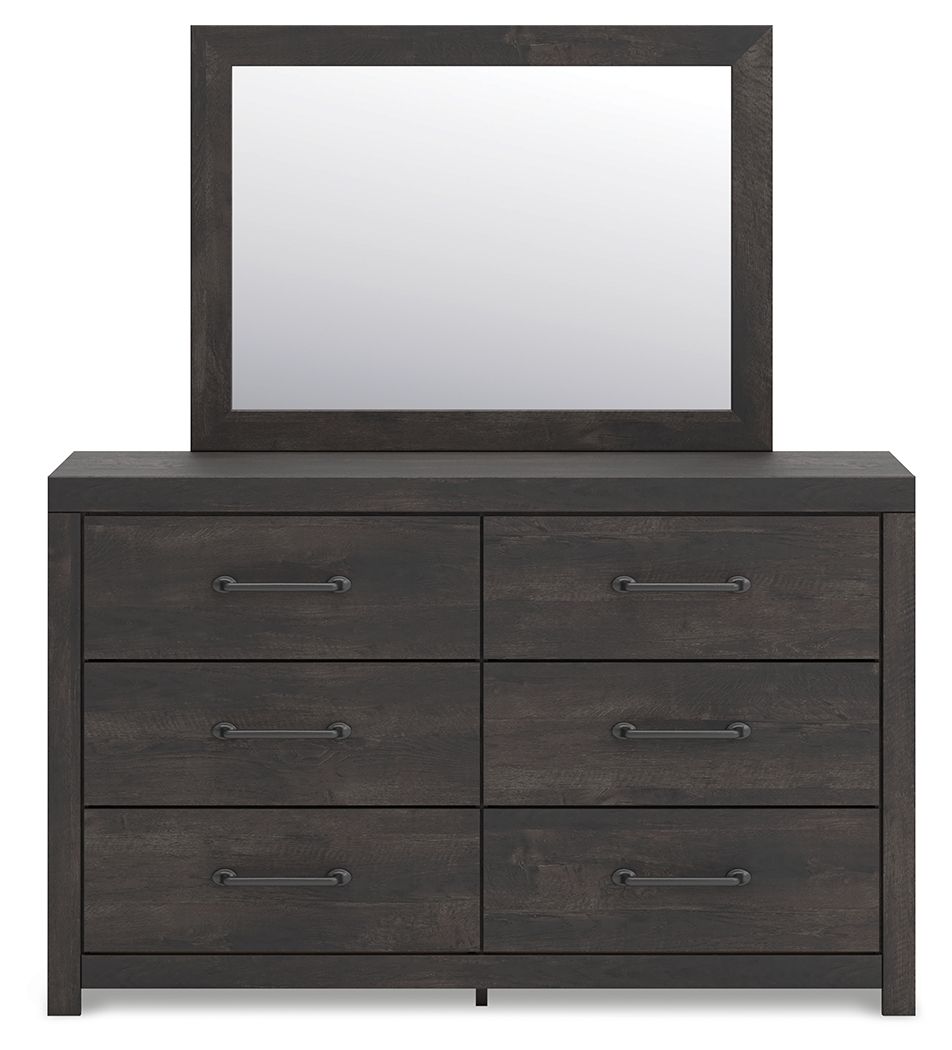 Hollivern - Dresser And Mirror - Dark Gray