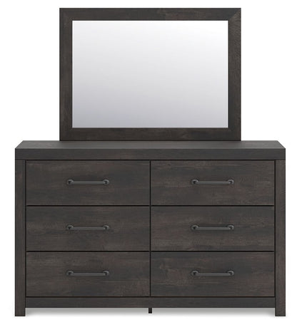 Hollivern - Dresser And Mirror - Dark Gray