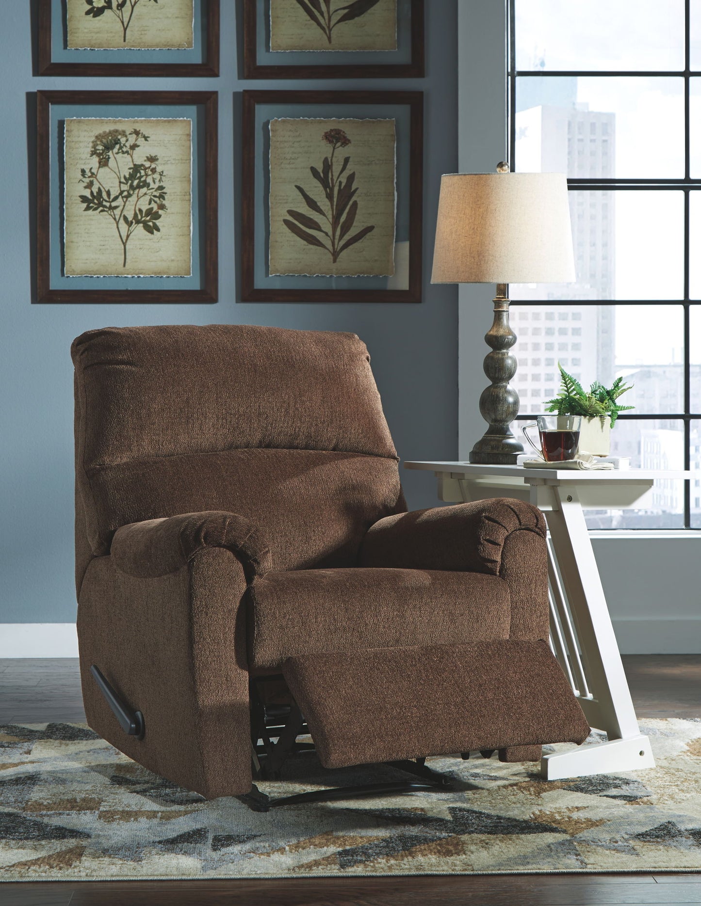 Nerviano - Zero Wall Recliner - Fabric - Chocolate
