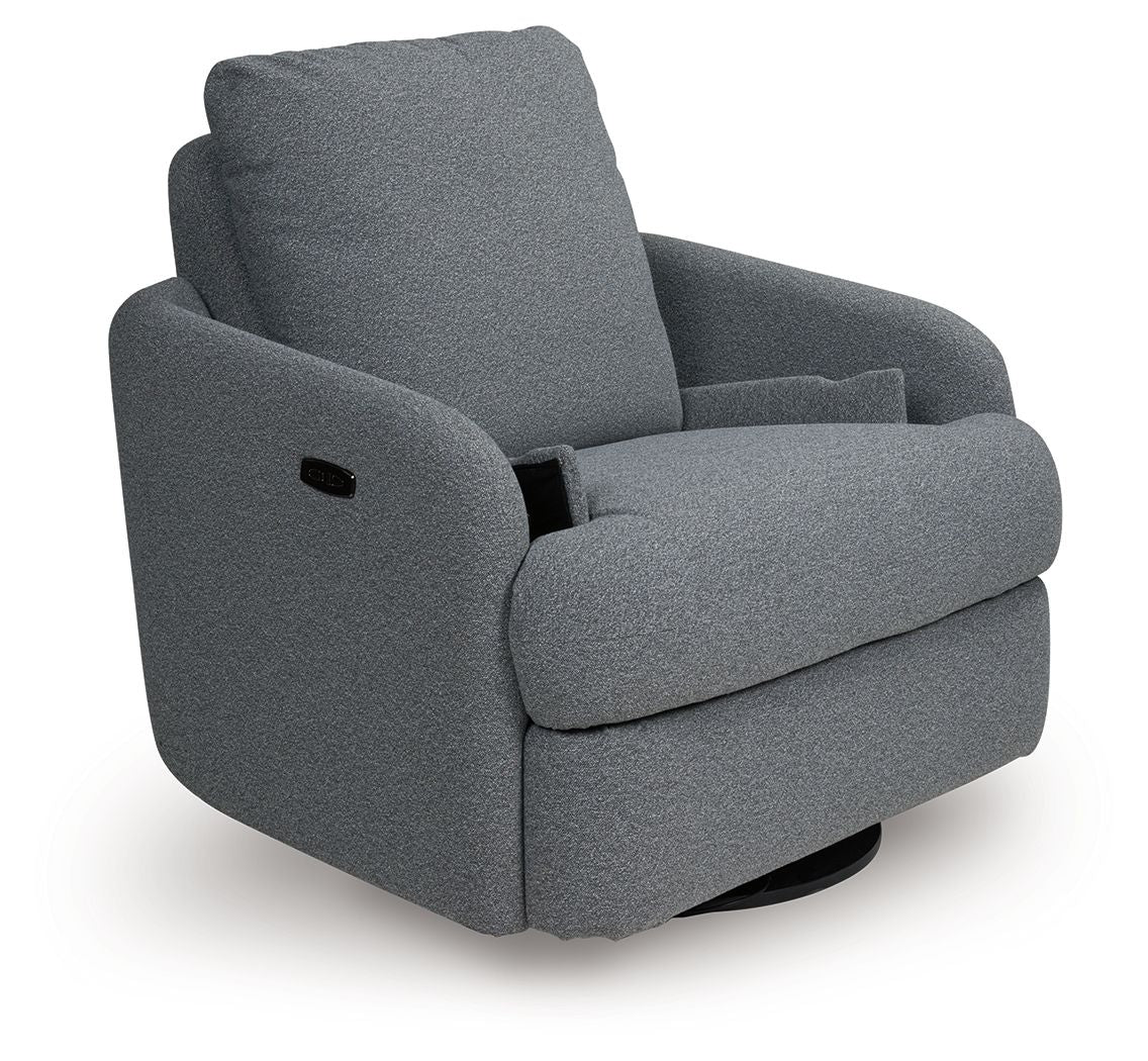 Alainmont Next-Gen Nuvella - Swivel Power Recliner - Salt And Pepper
