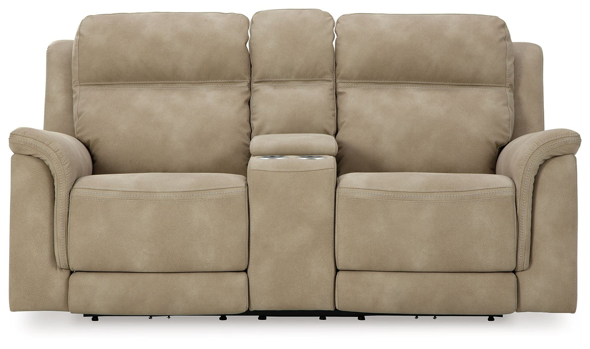 Next-Gen Durapella - Power Reclining Loveseat With Console/Headrest - Sand