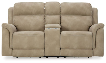 Next-Gen Durapella - Power Reclining Loveseat With Console/Headrest - Sand