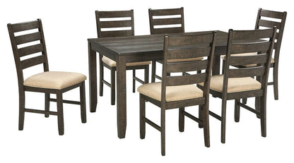 Rokane - Dining Room Table Set (Set of 7) - Brown