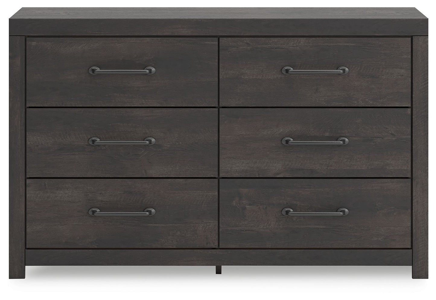 Hollivern - Six Drawer Dresser - Dark Gray