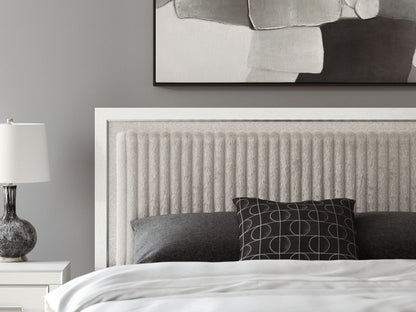 Zuraleus - Upholstered Panel Platform Bed With Roll Slats