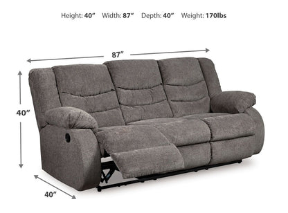 Tulen - Reclining Sofa - Dark Gray