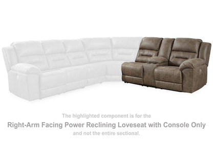 Ravenel - Raf Dbl Reclining Power Loveseat With Console - Faux Leather - Fossil