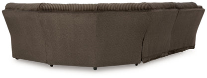 Top Tier - 5-Piece Reclining Sectional - Fabric - Chocolate