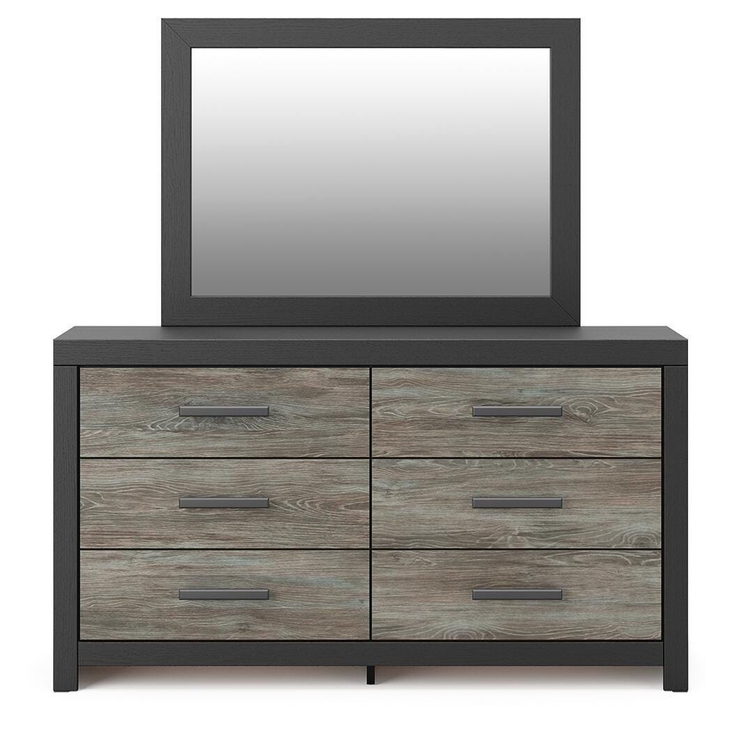 Broachmyn - Dresser And Mirror - Black / Gray - Wood