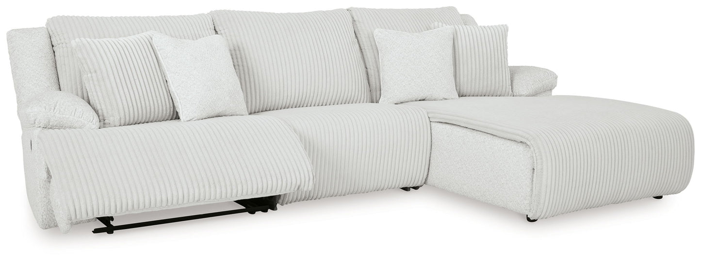 Top Tier - 3-Piece Sectional Sofa With RAF Press Back Chaise - Alloy