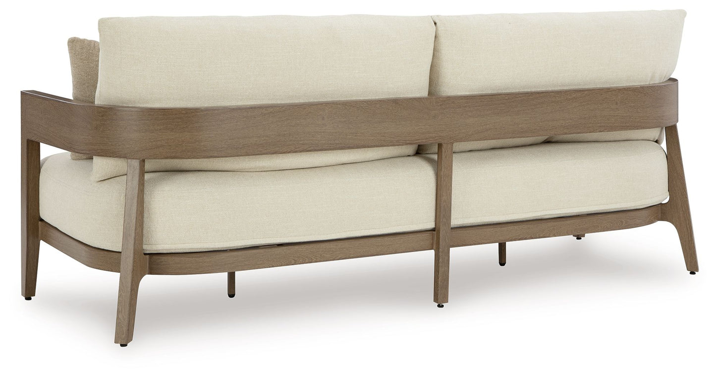 Serene Bay - Sofa With Cushion - Dark Brown / White