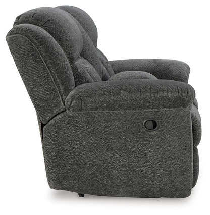 Frohn - Dbl Reclining Loveseat With Console - Fabric - Graphite