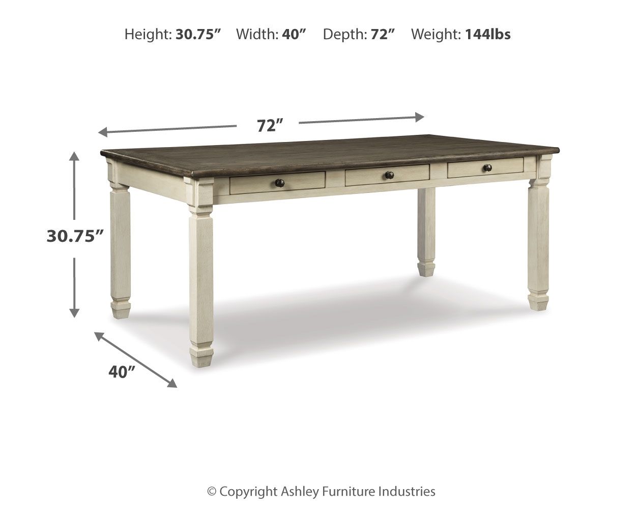 Bolanburg - Rectangular Dining Room Table - Beige