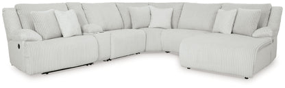 Top Tier - 6-Piece Reclining Sectional With Raf Chaise - Fabric - Alloy