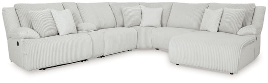 Top Tier - 6-Piece Reclining Sectional With Raf Chaise - Fabric - Alloy