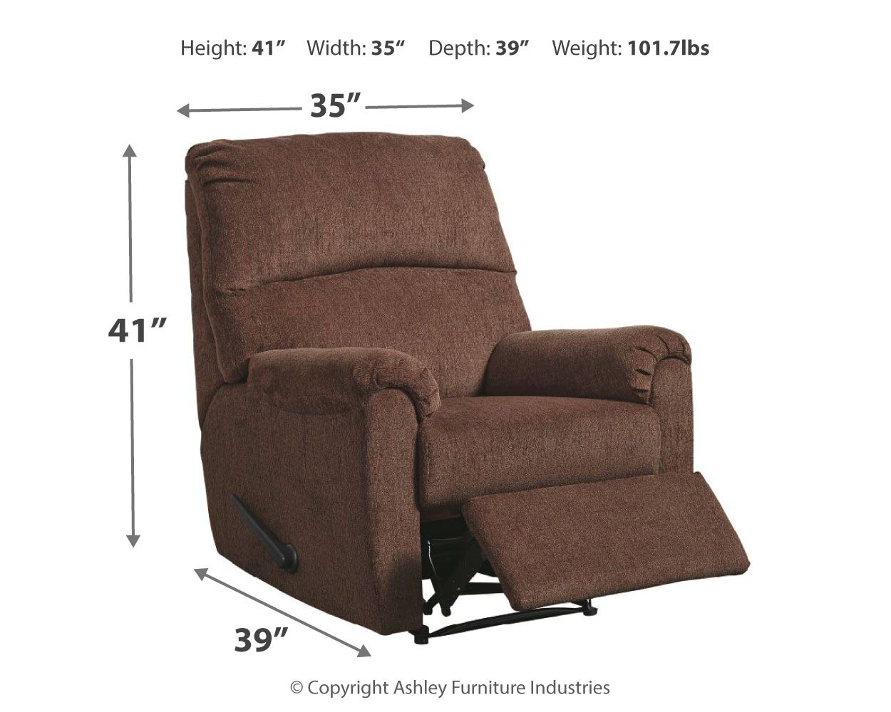 Nerviano - Zero Wall Recliner - Fabric - Chocolate