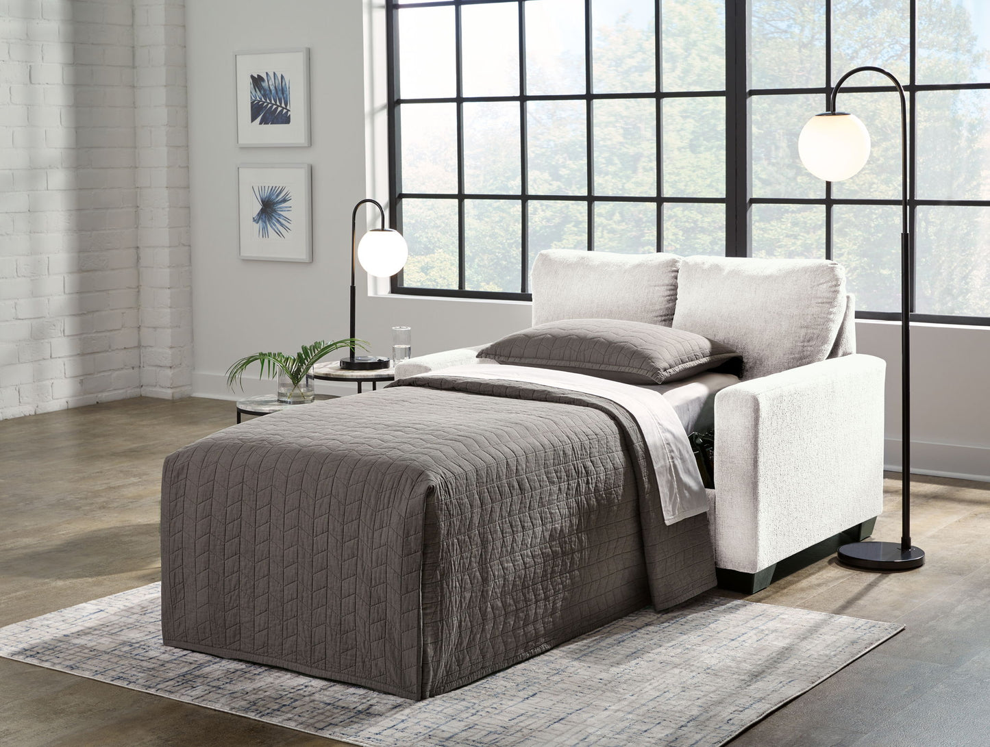 Rannis - Twin Sofa Sleeper - Fabric - Snow