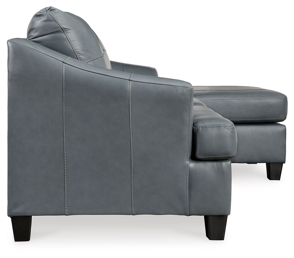 Genoa - Sofa Chaise - Leather Match - Steel