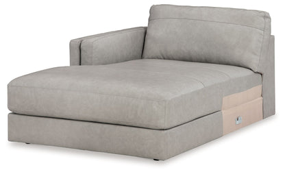 Amiata - Laf Corner Chaise - Leather Match - Glacier