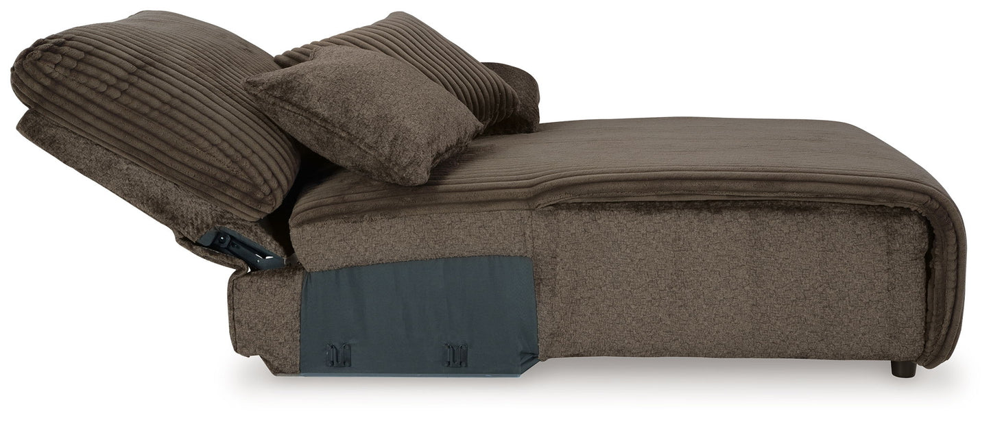 Top Tier - Raf Press Back Chaise - Fabric - Chocolate