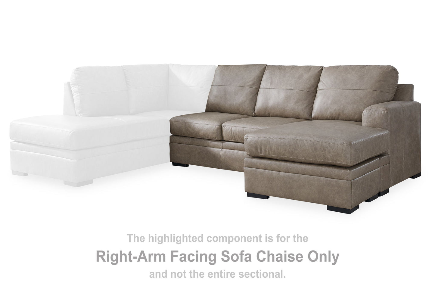 Amuleto - Raf Sofa Chaise - Leather Match - Desert