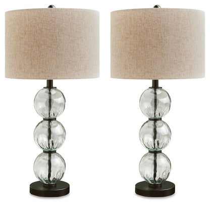 Airbal - Glass Table Lamp (Set of 2) - Clear / Black