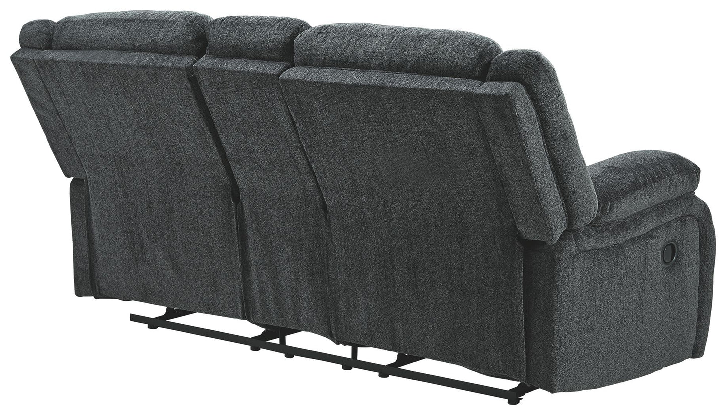 Draycoll - Dbl Reclining Loveseat W/Console - Fabric - Slate