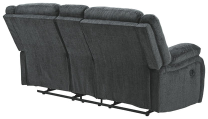 Draycoll - Dbl Reclining Loveseat W/Console - Fabric - Slate